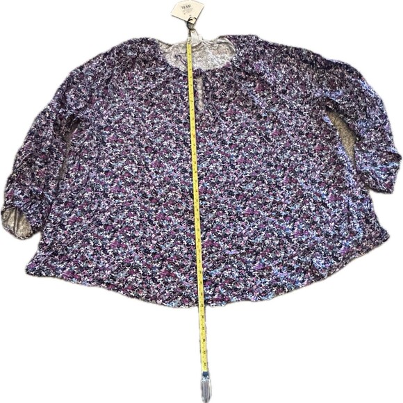 Ava & Viv Plus Size 2X Flowy Blouse Top NWT – Multicolor 3/4 Sleeve Boho Style - Picture 3 of 11